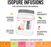 Protein Powder, Clear Whey Isolate Protein, Post Workout Recovery Drink Mix, Gluten Free with Zero Added Sugar, Infusions- Tropical Punch, 16 Servings